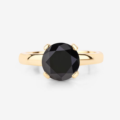 Bids.com 3.00 Carat Genuine Black Diamond 14K Yellow Gold Ring Rings White Smoke size 6.00,size 7.00,size 8.00