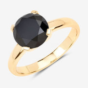 Bids.com 3.00 Carat Genuine Black Diamond 14K Yellow Gold Ring Rings White Smoke size 6.00,size 7.00,size 8.00