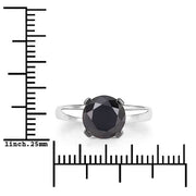 Bids.com 3.00 Carat Genuine Black Diamond 14K White Gold Ring Rings White Smoke size 6.00,size 7.00,size 8.00