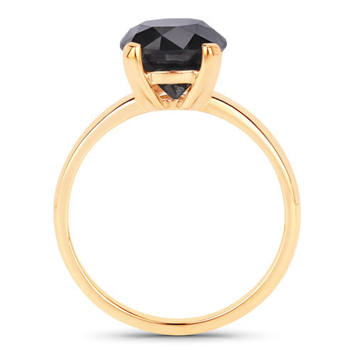 Bids.com 3.00 Carat Genuine Black Diamond 14K Yellow Gold Ring Rings White Smoke size 6.00,size 7.00,size 8.00