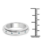 Bids.com 0.14 Carat Genuine Blue Diamond .925 Sterling Silver Ring Rings White Smoke size 6.00,size 7.00,size 8.00,size 9.00,size 5.00