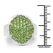 Bids.com 2.17 Carat Genuine Chrome Diopside .925 Sterling Silver Ring Rings White Smoke size 7.00,size 8.00,size 6.00,size 9.00,size 5.00
