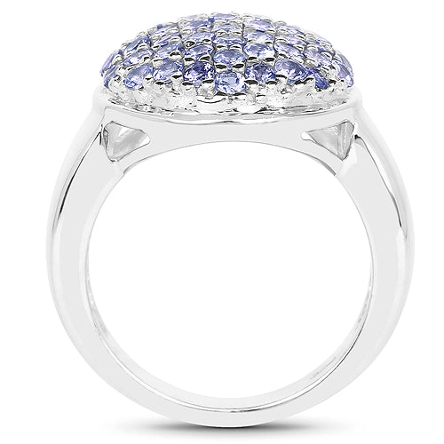 Bids.com 2.00 Carat Genuine Tanzanite .925 Sterling Silver Ring Rings White Smoke size 7.00,size 8.00,size 7.50,size 6.00