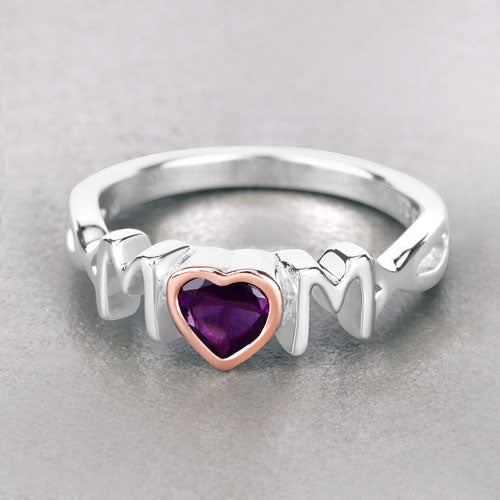 Bids.com 0.43 Carat Genuine Amethyst .925 Sterling Silver Ring Rings Gray size 6.00,size 7.00,size 8.00