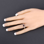 Bids.com 0.43 Carat Genuine Amethyst .925 Sterling Silver Ring Rings Dark Slate Gray size 6.00,size 7.00,size 8.00