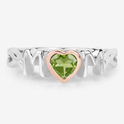 Bids.com 0.44 Carat Genuine Peridot .925 Sterling Silver Ring Rings Light Gray size 6.00,size 7.00,size 8.00