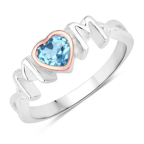 Bids.com 0.52 Carat Genuine Swiss Blue Topaz .925 Sterling Silver Ring Rings White Smoke size 6.00,size 7.00,size 8.00