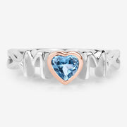 Bids.com 0.52 Carat Genuine Swiss Blue Topaz .925 Sterling Silver Ring Rings Light Gray size 6.00,size 7.00,size 8.00