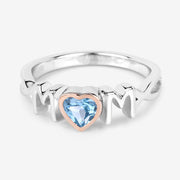 Bids.com 0.52 Carat Genuine Swiss Blue Topaz .925 Sterling Silver Ring Rings White Smoke size 6.00,size 7.00,size 8.00