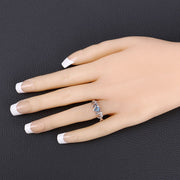 Bids.com 0.52 Carat Genuine Swiss Blue Topaz .925 Sterling Silver Ring Rings Dark Slate Gray size 6.00,size 7.00,size 8.00