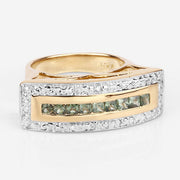 Bids.com 1.08 Carat Genuine Green Sapphire .925 Sterling Silver Ring Rings Light Gray size 7.50,size 6.00,size 7.00,size 8.00,size 9.00,size 5.00