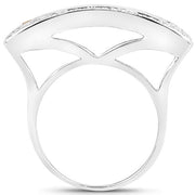 Bids.com 1.08 Carat Genuine Multi Sapphire .925 Sterling Silver Ring Rings White Smoke size 5.00,size 6.00,size 7.00,size 8.00,size 9.00