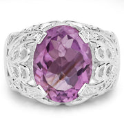 Bids.com 8.24 Carat Genuine Amethyst and White Topaz .925 Sterling Silver Ring Rings Light Gray size 5.00,size 6.00,size 7.00,size 8.00,size 9.00