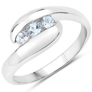 Bids.com 0.74 Carat Genuine Blue Topaz .925 Sterling Silver Ring Rings White Smoke size 5.00,size 6.00,size 7.00,size 8.00,size 9.00,size 13.00