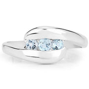 Bids.com 0.74 Carat Genuine Blue Topaz .925 Sterling Silver Ring Rings White Smoke size 5.00,size 6.00,size 7.00,size 8.00,size 9.00,size 13.00
