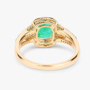 Bids.com 1.65 Carat Genuine Ethiopian Emerald and White Diamond 14K Yellow Gold Ring Rings White Smoke size 6.00,size 7.00,size 8.00