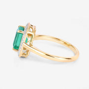 Bids.com 1.62 Carat Genuine Ethiopian Emerald and White Diamond 14K Yellow Gold Ring Rings White Smoke size 6.00,size 7.00,size 8.00
