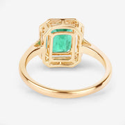 Bids.com 1.62 Carat Genuine Ethiopian Emerald and White Diamond 14K Yellow Gold Ring Rings White Smoke size 6.00,size 7.00,size 8.00