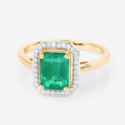 Bids.com 1.62 Carat Genuine Ethiopian Emerald and White Diamond 14K Yellow Gold Ring Rings Lavender size 6.00,size 7.00,size 8.00