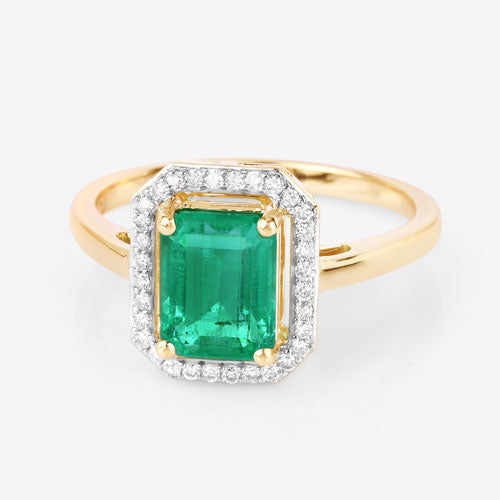 Bids.com 1.62 Carat Genuine Ethiopian Emerald and White Diamond 14K Yellow Gold Ring Rings Lavender size 6.00,size 7.00,size 8.00