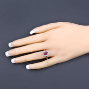 Bids.com 1.59 Carat Genuine Ruby and White Diamond 10K Yellow Gold Ring Rings Bisque size 5.00,size 6.00,size 7.00,size 8.00,size 9.00