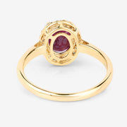 Bids.com 1.59 Carat Genuine Ruby and White Diamond 10K Yellow Gold Ring Rings White Smoke size 5.00,size 6.00,size 7.00,size 8.00,size 9.00