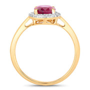 Bids.com 1.59 Carat Genuine Ruby and White Diamond 10K Yellow Gold Ring Rings White Smoke size 5.00,size 6.00,size 7.00,size 8.00,size 9.00