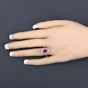Bids.com 1.52 Carat Genuine Ruby and White Diamond 10K White Gold Ring Rings Dark Slate Gray size 5.00,size 6.00,size 7.00,size 8.00,size 9.00