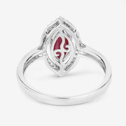Bids.com 1.52 Carat Genuine Ruby and White Diamond 10K White Gold Ring Rings White Smoke size 5.00,size 6.00,size 7.00,size 8.00,size 9.00