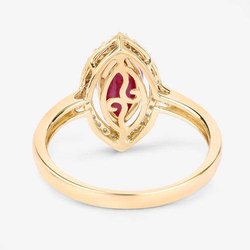 Bids.com 1.52 Carat Genuine Ruby and White Diamond 10K Yellow Gold Ring Rings White Smoke size 5.00,size 6.00,size 7.00,size 8.00,size 9.00