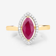 Bids.com 1.52 Carat Genuine Ruby and White Diamond 10K Yellow Gold Ring Rings White Smoke size 5.00,size 6.00,size 7.00,size 8.00,size 9.00