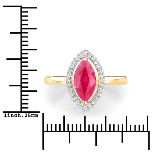Bids.com 1.52 Carat Genuine Ruby and White Diamond 10K Yellow Gold Ring Rings White Smoke size 5.00,size 6.00,size 7.00,size 8.00,size 9.00
