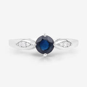 Bids.com 0.89 Carat Genuine Blue Sapphire and White Diamond 10K White Gold Ring Rings Lavender size 5.00,size 6.00,size 7.00,size 8.00,size 9.00
