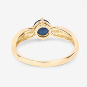 Bids.com 0.89 Carat Genuine Blue Sapphire and White Diamond 10K Yellow Gold Ring Rings White Smoke size 5.00,size 6.00,size 7.00,size 8.00,size 9.00