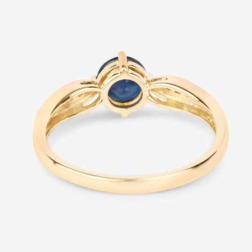 Bids.com 0.89 Carat Genuine Blue Sapphire and White Diamond 10K Yellow Gold Ring Rings White Smoke size 5.00,size 6.00,size 7.00,size 8.00,size 9.00
