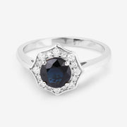 Bids.com 1.34 Carat Genuine Blue Sapphire and White Diamond 10K White Gold Ring Rings Lavender size 5.00,size 6.00,size 7.00,size 8.00,size 9.00