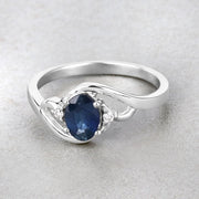 Bids.com 0.98 Carat Genuine Blue Sapphire and White Diamond 10K White Gold Ring Rings Gray size 5.00,size 6.00,size 7.00,size 8.00,size 9.00