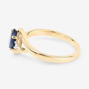 Bids.com 0.98 Carat Genuine Blue Sapphire and White Diamond 10K Yellow Gold Ring Rings White Smoke size 5.00,size 6.00,size 7.00,size 8.00,size 9.00