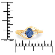 Bids.com 0.98 Carat Genuine Blue Sapphire and White Diamond 10K Yellow Gold Ring Rings White Smoke size 5.00,size 6.00,size 7.00,size 8.00,size 9.00