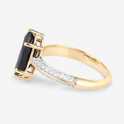 Bids.com 2.39 Carat Genuine Blue Sapphire and White Diamond 10K Yellow Gold Ring Rings White Smoke size 5.00,size 6.00,size 7.00,size 8.00,size 9.00