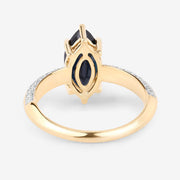 Bids.com 2.39 Carat Genuine Blue Sapphire and White Diamond 10K Yellow Gold Ring Rings White Smoke size 5.00,size 6.00,size 7.00,size 8.00,size 9.00