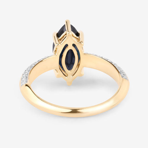 Bids.com 2.39 Carat Genuine Blue Sapphire and White Diamond 10K Yellow Gold Ring Rings White Smoke size 5.00,size 6.00,size 7.00,size 8.00,size 9.00