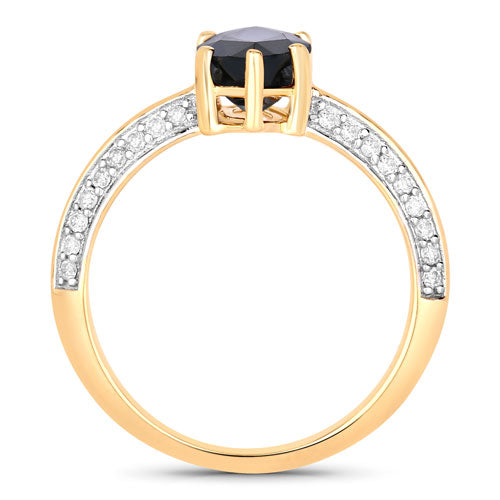Bids.com 2.39 Carat Genuine Blue Sapphire and White Diamond 10K Yellow Gold Ring Rings White Smoke size 5.00,size 6.00,size 7.00,size 8.00,size 9.00