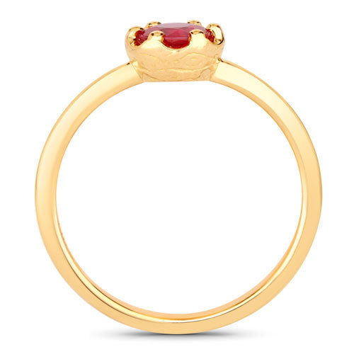Bids.com 0.50 Carat Genuine Ruby 14K Yellow Gold Ring Rings White Smoke size 6.00,size 7.00,size 8.00