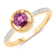 Bids.com 0.92 Carat Genuine Ruby and White Diamond 14K Yellow Gold Ring Rings White Smoke size 6.00,size 7.00,size 8.00