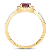 Bids.com 0.92 Carat Genuine Ruby and White Diamond 14K Yellow Gold Ring Rings White Smoke size 6.00,size 7.00,size 8.00