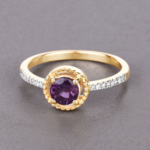Bids.com 0.92 Carat Genuine Ruby and White Diamond 14K Yellow Gold Ring Rings Light Slate Gray size 6.00,size 7.00,size 8.00