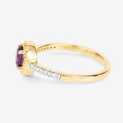 Bids.com 0.92 Carat Genuine Ruby and White Diamond 14K Yellow Gold Ring Rings White Smoke size 6.00,size 7.00,size 8.00