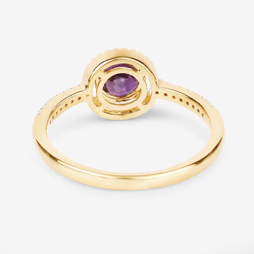 Bids.com 0.92 Carat Genuine Ruby and White Diamond 14K Yellow Gold Ring Rings White Smoke size 6.00,size 7.00,size 8.00