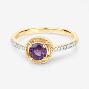 Bids.com 0.92 Carat Genuine Ruby and White Diamond 14K Yellow Gold Ring Rings White Smoke size 6.00,size 7.00,size 8.00